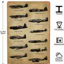 4 x WWII Fighter Planes Vintage Metal Sign, Military Posters Retro Tin Sign for Man Cave Bar Garage Pubs Hotel Wall Art Decor Gift 8 x 12 Inch