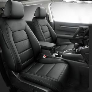 Custom Fit CRV Seat Covers for Select Honda CRV 2023 2024 2025- Full Set,Leather (Black)