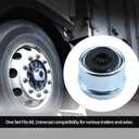2pcs 1.98" Trailer Axle Trailer Hub Cap,Trailer Bearing Dust Cap Cup Grease Cover with 6 Rubber Plugs,Suitable for Most 2000 to 3500 Pound Dexter Trailer