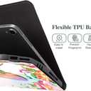 Lokigo Case for iPad Air 11 Inch M4/M3/M2 (2026/2025/2024), for iPad Air 5th Generation / 4th Gen (2022/2020) 10.9 Inch, Pencil Holder/Touch ID Function, Shockproof Smart Stand Cover, Rabbit Floral