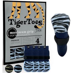 DOK TigerToes Premium Non-Slip Dog Socks for Hardwood Floors - Extra-Thick Grip That Works Even When Twisted - Prevents Licking, Slipping, and Great for Dog Paw Protection (Breezy Blue, X-Large) 3 pcs DOK TigerToes Premium Non-Slip Dog Socks for Hardwood Floors - Extra-Thick Grip That Works Even When Twisted - Prevents Licking, Slipping, and Great for Dog Paw Protection (Breezy Blue, X-Large) 3 pcs