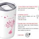 Ideus 20 oz Tumbler, Travel Coffee Mug with Splash Proof Sliding Lid, Double Wall Stainless Steel Vacuum Insulated Coffee Mug for Home and Office, Keep Beverages Hot or Cold, Pink Ribbon