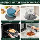2 in 1, Glass Microwave Splatter Cover for Food & Microwave Place Mat, Plate Splatter Guard Lid with Easy Grip Silicone Handle Knob, Borosilicate Glass with Vent Hole, Food Grade, No Plastic, 10in