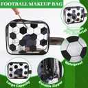 Lonfliness 12 PCS Soccer Cosmetic Bags Soccer Goodie Bags PVC Waterproof Makeup Bag Portable Travel Toiletry Punch Organizer for Soccer Team Gifts, Soccer Coach, Girls Player Sport Party Favors (EXP 07/01/26)