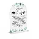 Acrylic Wedding Sign Until We Meet Again Signs for Ceremony Modern Calligraphy Arch Acrylic Table Top Signs for Wedding Reception and Event Party Table Decor (White Eucalyptus Leaves)