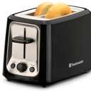 Toastmaster 2-Slice Toaster - Black with Stainless Steel - Kitchen Essential for Sandwich Bread & Breakfast Toast - Toaster with Wide Slots, High Rise Toast Lift & Cool-Touch Exterior