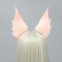 Faylay Furry Handmade Rabbit/Wolf/Fox Ear Headband Cosplay Hair Simulated fluffy Fox Ear Headband Accessorie for Man/Women (Pink)