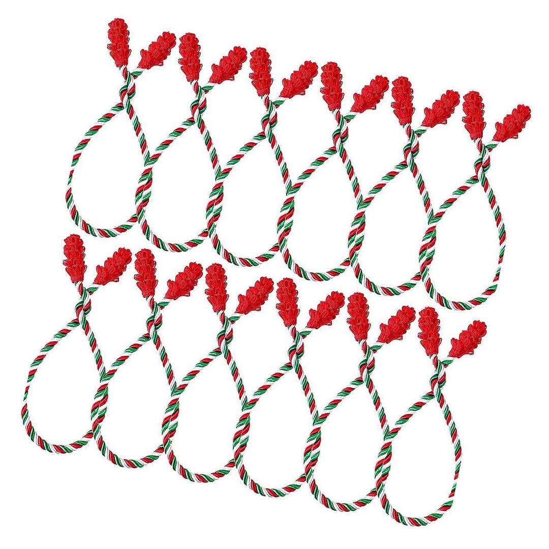 Pieces Christmas Garland Decorative Twist Ties Reusable and Flexible Twist Ties Garland Holder for Stairs Banisters Garland Craft Wrapping Home Decoration (Red-Green-White)