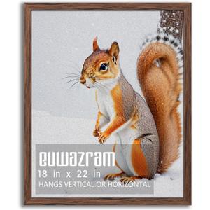 Rustic Walnut 18x22 Frame - Single Frame, 18 x 22 Poster Frame for Artwork, Puzzles, Photos and Movie Posters Picture Frames
