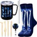 Patelai 7 Pcs Radiology Tech Gifts Set Xray Technician Gifts 16 oz Tumbler with Handle Skeleton Socks X-Ray Badge Reel Bone Shape Ballpoint Pens for Radiology Tech Appreciation Men Women Nurse Doctors