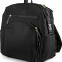 JuJuBe Diaper Bag Backpack with Changing Pad, 11-Pocket Large Capacity Organizer, 2 Interior Insulated Bottle Pockets, Wipe Pocket, Stroller Straps, Trolley Sleeve, Machine Washable (Black)