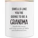 Pregnancy Announcement Gifts for Grandma, 10OZ Funny First Time New Grandma Gifts, Announcement Promoted to be Grandmas Gift, Lavender Scented Soy Candle, Smells Like You’re Going to Be A Grandma