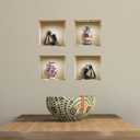 THE NISHA 4 PC Pack Art Magic Pictures Peel and Stick 3D Vinyl Removable Wall Sticker Decals DIY Sticky Backsplash (Lighting Spots), Yoga and Painted Vases 470