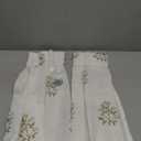 Boho Floral Linen Small Window Curtain for Kitchen Bathroom,Pinch Pleat Cafe Curtain 24x18 Inch Length Light Brown (Taupe)