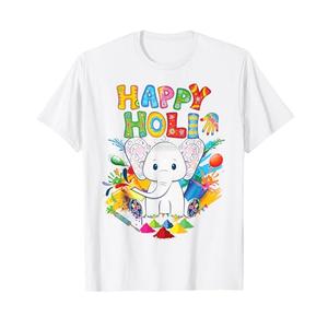 Kids Happy Holi Festival India Color Elephant Hindu Toddler T-Shirt 2T