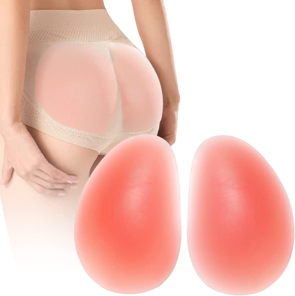 1 Pair Silicone Butt Lift Pads,Women Fake Buttocks Enhancers Inserts Removable Padding for Padded (Pink)