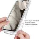 Case for Pixel 8 Case, for Google 8 GKWS6 G9BQD Case with Tempered Glass Screen Protector, Soft 360 Full Body Shockproof Hybrid Crystal Clear Case Cover for Google Pixel 8 Rose Flower