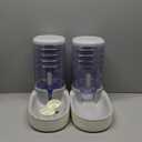 Automatic Dog Cat Feeder and Water Dispenser Gravity Food Feeder and Waterer Set with Pet Food Bowl for Small Medium Dog Puppy Kitten, Large Capacity 1 Gallon x 2(Grey)