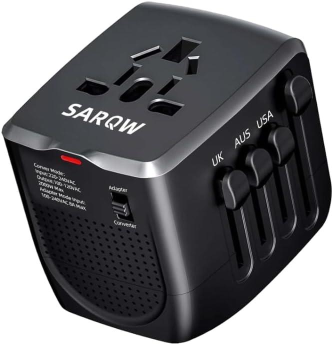 Travel Converter Adapter Voltage Converter that Steps Down 220 Volts to 110 Volts for use in Over 200 Countries,Including The U.S., U.K., Europe, and Australia