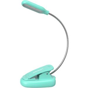 LEPOWER Clip on Book Light/Reading Light/Clip Lamp with 5 LED Eye Care, 3 Color Changeable, Portable Reading Lamp, Battery Operated, Bed Light for Kids, Bookworms, Students(Green)