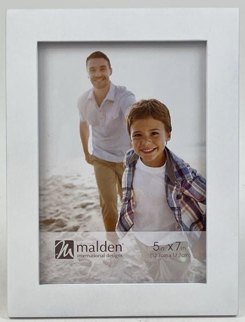 MALDEN DESIGNS 372-57 White Wood Picture Frame Glass, 4x6, White