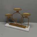 Gold Candle Holders for Pillar Candles with Marble Base 3 Arms Metal Candelabra Candle Holders Gold Home Decoration Elegant Candle Stand for Table Centerpieces,Fireplace,Anniversary