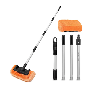 65" Car Wash Brush with Extension Pole, Car Wash 12" Dip Soft Five-Sided Brush, No Scratch Car Cleaning Brush Supplies for RV Boat Truck SUV, House Siding, Snow