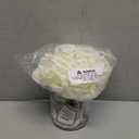 Artificial Flowers with White Roses in Vase, Fake Flowers in Glass Jar with Ribbon, Silk Flower Arrangements in Vase with Artificial Flowers for Home Dining Table Decor.