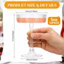 12 Pcs Ribbed Martini Glasses 5 oz Disposable Plastic Vintage Ribbed Coupe Glasses Cocktail Unbreakable Dessert Parfait Glassware for Wedding Party Supplies (Clear)