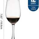 UMI UMIZILI 12 Ounce - Set of 12, Classic Durable Red/White Wine Glasses For Party