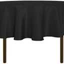 Sancua Round Tablecloth - 60"- Water Resistant Spill Proof Washable Polyester Table Cloth Decorative Fabric Table Cover for Dining Tables, Buffet Parties and Camping, Black