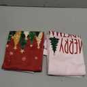 Artoid Mode Red Xmas Tree Merry Christmas Kitchen Towels Dish Towels, 18x26 Inch Farmhouse Star Snowflakes Decoration Cleaning Set of 2