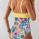 Eomenie Women's One Piece Swimsuit Tummy Control Slimming Bathing Suit Cutout Tie Knot Swimwear, Size: M