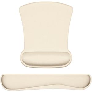Ergonomic Wrist Rest Support for Mouse Pad and Keyboard Set, Comfortable Memory Foam Keyboard Pad and Soft Gel Mouse Pad, Easy Typing and Pain Relief for Gaming, Office, Laptop, Apricot