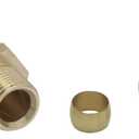 YSIL 2PCS Compression Fitting 3/8" Tube OD to 3/8" Hose Barb Transmission Cooler Fuel Line Fitting Brass
