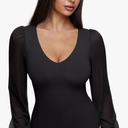REORIA Womens Mesh Long Sleeve (Black,Medium)