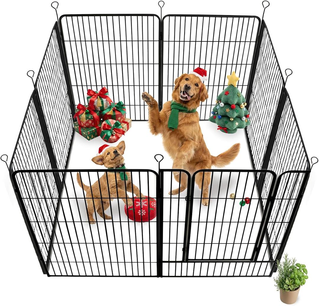 Dog Playpen,40 in(H) 7 Panels 1 Gate Pet Fence