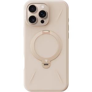 TORRAS 360 Spin Mag Stand for iPhone 16 Pro Max Case, Fit for Magsafe, Mil-STD Protective Hard PC Scratch-Resistant Ostand Case for iPhone 16 Pro Max Phone Case Desert Titanium, Dune Beige, 6.9 inch