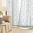 MIULEE Sage Sheer Curtains 2 Panels Embroidered Leaf Patterned Rod Pocket Floral Semi Sheer Faux Linen Window Curtains Drapes Set for Living Room Bedroom Dining Room, 52x84 Inches Long