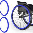 Wheelchair Push Rim Covers, 24inch Non-Slip Wheelchair Push Rim Grips, 1 Pair Silicone Wheelchair Hand Push Cover, Rear Wheel Grips Cover, Wheelchair Accessories, Blue