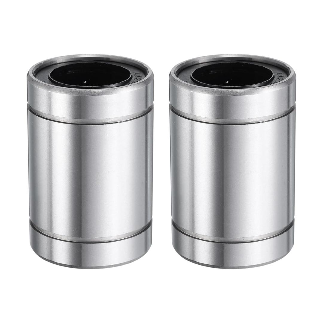 uxcell 2Pcs LM25UU Linear Bearing 25mm Bore 40mm OD 59mm Length Linear Ball Bearings Double Side Rubber Sealed Bearing Steel for CNC Machine 3D Printer Food Packaging Machine
