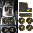 Auovo Anti dust Mats for Charger 2021 2020 2018 2017-2015 Accessories Custom Fit Cup Holder Liners Mats(24pcs/Set, Yellow)