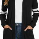 Lightweight Cardigan for Women Long Sleeve Sweater Office (M)