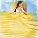 Cooling Blanket Twin Size(60 * 80),Lightweight & Breathable Cooling Blanket for Hot Sleepers,Soft Cold Blanket Double-Side Cool,Decorative Blankets for Room All-Season Used,Ginger Yellow