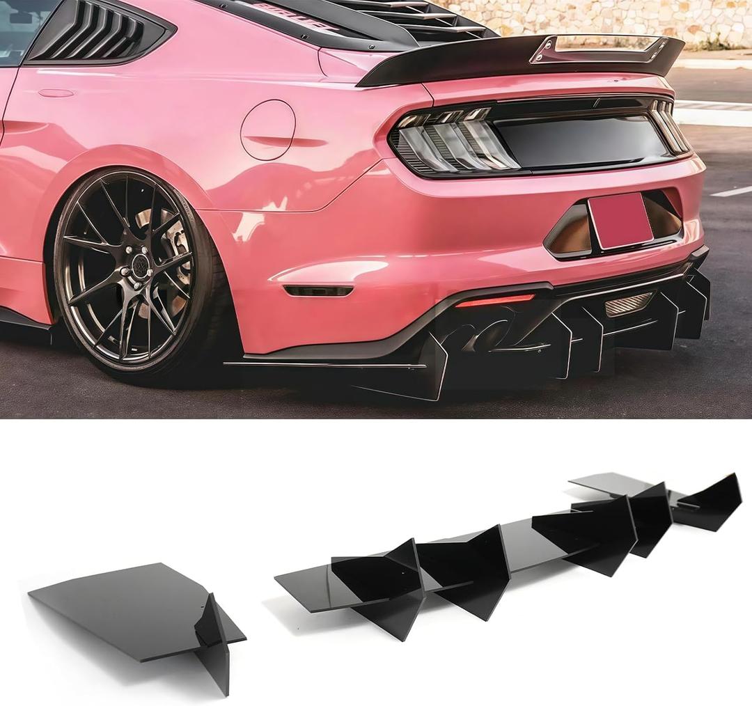 Rear Bumper Diffuser for Ford Mustang GT W/Quad Exhaust 2018-2023