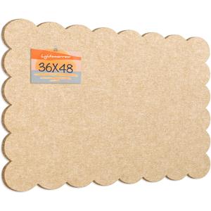 Scalloped Bulletin Board 48x36 inches, Decorative Felt Pin Board for Wall