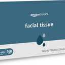 Amazon Basics Facial Tissue, 2-Ply, 160 Tissues per Box, 4 Boxes (640 total) (Previously Solimo)