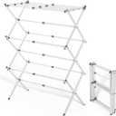 Foldable Clothes Drying Rack with 4 Hangers, Portable Extendable Laundry Drying Rack for Indoor Air Drying Clothing, 41"x29"x14", White