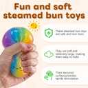 Glitter Dumpling Squishy,Dumpling Squishies,Glitter Dumplings Mystery Box,Colorful Dumplings Stress Balls Fidget,Jumbo Squishy Toy,Suitable for Adult use in Offices and Homes (Rainbow Colors)