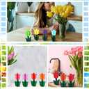 Wenqik 10 Pcs Spring Decorations for Home 3D Wooden Tulip Decor Assorted Color Tulip Figurines Set, Rustic Spring Tiered Tray Decor for Easter Party Home Shelf Table Centerpiece MotherS Day Gifts